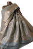 Exclusive Silver Checks Kanjeevaram Silk Saree